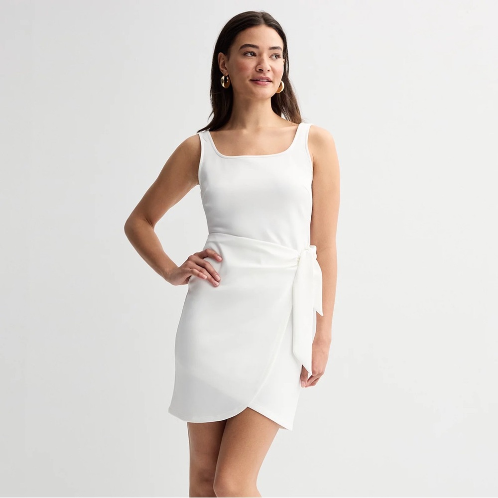 Express Elegant White Sleeveless Mini Dress